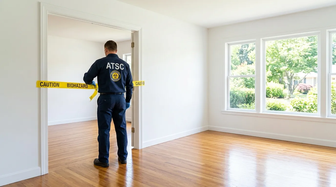 Certified biohazard cleanup crew performing Decomposition Cleanup in Chevy Chase